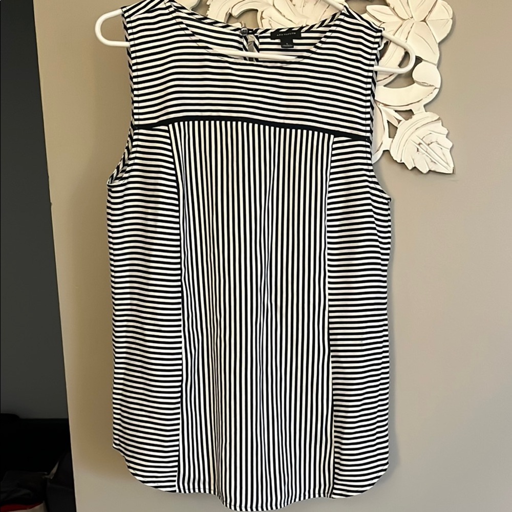 Blue and white striped Ann Taylor tank